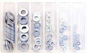 Bolt 120pc Flat Washer Assortment Kit Silver