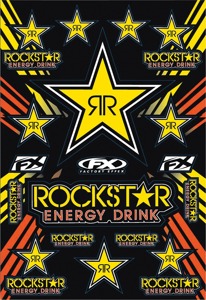 Factory Effex Rockstar Energy Sticker Sheets Yellow