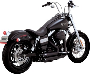 Vance & Hines Shortshots Staggered Black Exhaust Fits HD Dyna 12-17