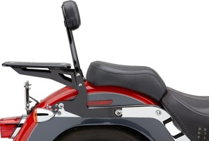Cobra Detachable Backrest Black Round Backrest for For 00-17 HD Softail