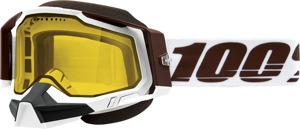 100% Racecraft 2 Snow Goggles Snowbird Yellow Lens Adult Unisex - Anti-fog snow goggles with yellow lens, adult size