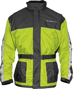 Nelson Rigg Solo Storm Rain Jacket Hi-Vis Yellow/Black Large Men's - Waterproof rain jacket, hi-vis yellow/black, men's large