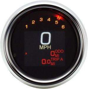 Dakota Digital MLX Series 3-3/8" Chrome Speed/Tach Gauge - Fits Most 04-13 Harley Davidson Sportster & 04-11 Dyna