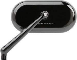 Arlen Ness Black Forged Billet Mirrors with Short Stem, Left Hand Oval