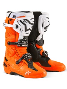Alpinestars Tech 10 Enduro Boots Orange/Black/White US 12 - Enduro off-road boots US size 12 by Alpinestars
