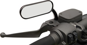 Arlen Ness Micro Mirrors - Mini Oval Black Left 4.5"x1.5"