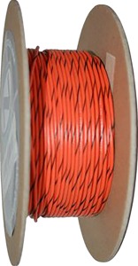 Orange / Black 18 Gauge Color Match Primary Wire - 100' Spool