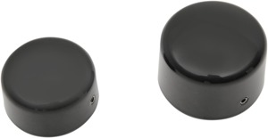 Drag Specialties Rear Axle Caps Gloss Black Pair For Harley-Davidson - Gloss black rear axle caps for Harley-Davidson
