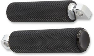 Arlen Ness Knurled Rubber Footpegs Black Male Mount