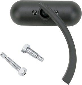 Arlen Ness Mini Oval Mirror Black Right 4-1/2"x1-1/2"