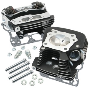 Super Stock 89cc Cylinder Head Kit Wrinkle Black by S&S Cycle Fits 08-16 Touring