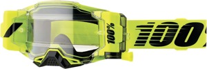 100% Armega Forecast Goggles Nuclear Citrus Clear Lens Adult - Clear roll-off goggles for off-road and motocross