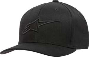 Alpinestars Ageless Curve Hat Black/Black LG/XL - Large/X-Large flex hat in black by Alpinestars