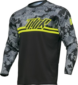 Thor Sector DIGI Jersey Black Camo Men's Medium - Men's Medium Black Camo MX jersey