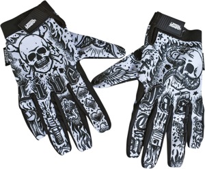 Lethal Threat Tattoo Gloves XL Men's Black/White - Breathable touchscreen casual gloves, XL, Black/White