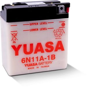 Yuasa 6N11A-1B Conventional 6 Volt Battery - 6V conventional battery, fits select Triumph models