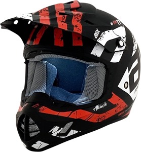 AFX FX-17 Attack Helmet Matte Black Red 4XL Unisex - Full face vented helmet, size 4XL, Attack graphic