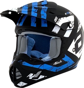 AFX FX-17 Attack MX Helmet XL Blue Black Matte Unisex - Lightweight vented MX helmet, XL Blue Black Matte
