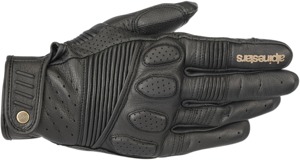Crazy 8 Leather Motorcycle Gloves Black Medium