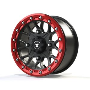 Bullite Rider Wheel Gun Metal/Red 14x7 4/156 5+2 - 16-spoke gunmetal/red wheel, 14x7, 4/156, 5+2