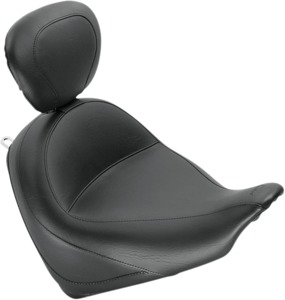 Mustang Wide Touring Solo Seat w/Backrest Black Fits Honda Fury