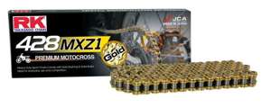 RK MXZ1 428 Gold Mini Racing Chain 118 Links Non-Sealed - Heavy duty 428 chain, 118 links, gold, non-sealed