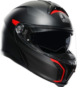 AGV Tourmodular Frequency Modular Helmet Matte Black Red M - Modular helmet, matte black/red, size M