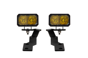 Diode Dynamics 2in LED Ditch Light Kit Yellow Pro Combo Fits 16-21 Tacoma