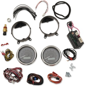 Dakota Digital MVX Two-Gauge Kit Black/Grey Chrome Bezel
