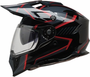 Z1R Range 2.0 Voyager Helmet Red/Black Large - Dual sport helmet with sun visor