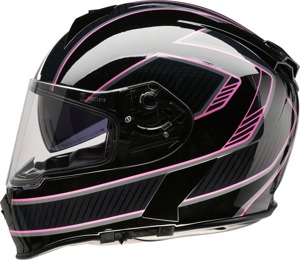 Z1R Warrant Amplify Helmet Large Pink/Black Gloss - Full face helmet with drop-down sun visor