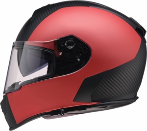 Z1R Warrant Carbon Helmet 2XL Red - Full face helmet with drop-down sun visor