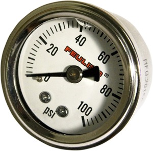 Feuling Liquid Filled Oil Pressure Gauge White Back Port 9042