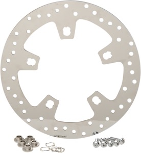 Polished Drilled Front Brake Rotor 300mm - For 14-19 Harley FLH FLT