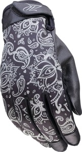 Z1R Women's Reflective Gloves XL Black/Light Gray - Breathable leather gloves for women, size XL