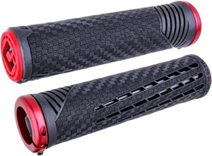 ODI CF11 V2.1 BMX Grips Pearl Black/Red Matte Red - Precision BMX grips with lock-on system