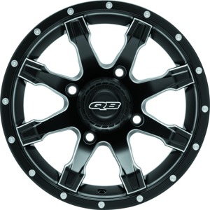 QuadBoss Grinder Wheel 14x7 4/137 5+3 with Center Cap Black