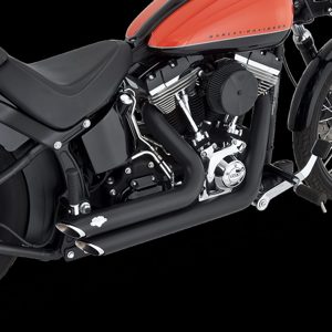 Vance & Hines Shortshots Staggered PCX Exhaust Black Fits HD Softail 12-17