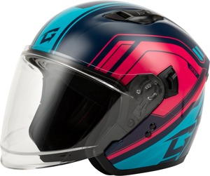 GMAX OF-87 Duke Helmet w/LED Light Blue/Red Large