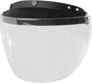 Z1R 3-Snap Flip Shield Clear for Open-Face Helmets - Fits most 3-snap open-face helmets