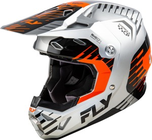 Fly Racing Formula CP Slice Helmet Grey/Orange/Black MD - ECE/DOT approved lightweight helmet