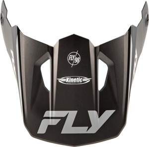 Fly Racing Kinetic Rally Helmet Visor Matte Grey/Black/White XL/2X - Replacement visor for Kinetic Rally Helmet