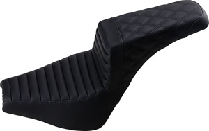 Step-Up Tuck and Roll 2-Up Seat - Black - For 18-20 Harley FXBB FXST
