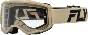 Fly Racing Focus Goggle Khaki/Black Clear Lens Adult - Khaki/Black goggles with clear lens for offroad use