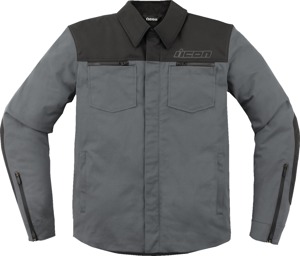 ICON Upstate Canvas CE Mens Jacket XL Gray - Relaxed fit riding jacket, XL, Gray