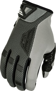 Fly Racing CoolPro Gloves Grey Medium - Breathable mesh riding gloves in grey, size medium