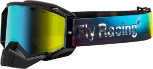 Fly Racing Zone Elite Snow Goggle Amber Mirror/Polarized Smoke Lens - Premium snow goggles with amber mirror lens