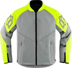 ICON Mesh AF Jacket Men's M Gray/Hi-Vis - Durable mesh sport riding jacket