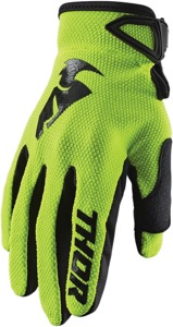 Thor Youth Sector Gloves Acid Black Large - Youth MX gloves, Acid Black, Large