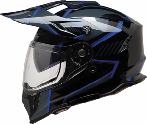Z1R Range 2.0 Voyager Helmet 2XL Blue - Dual sport helmet with drop-down sun visor